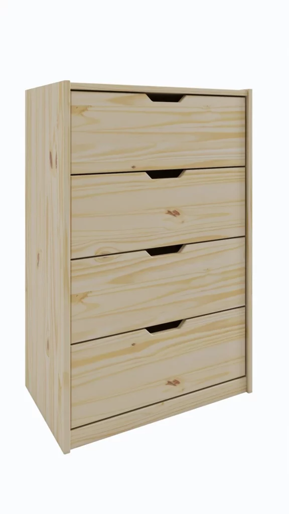Cómoda de Pino Macizo 4 cajones · Aranaz