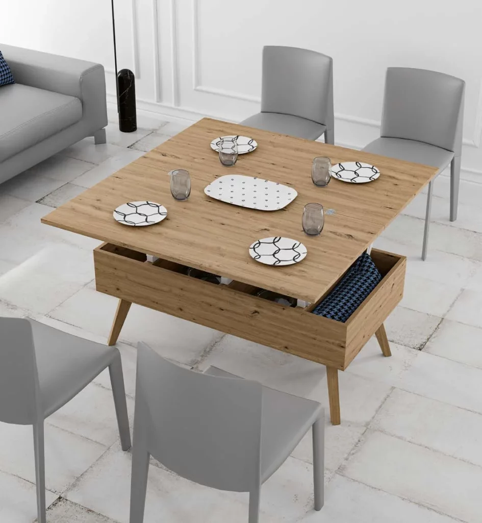 Mesa de centro convertible en mesa comedor 5129 de la colección Natura de Disemobel