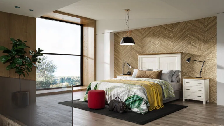 Cabecero Cerdeña madera de 150 | Mesita ancho 64 Cerdeña | CERDEÑA 82/01 – DORMITORIOS · Grupo Seys