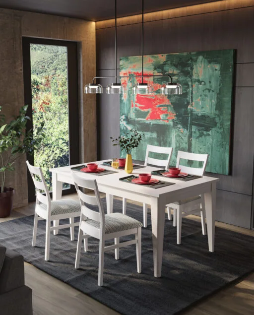 Mesa pata agujada de 160 estirable | Silla Segre | CERDEÑA 89/02 – COMEDORES · Grupo Seys