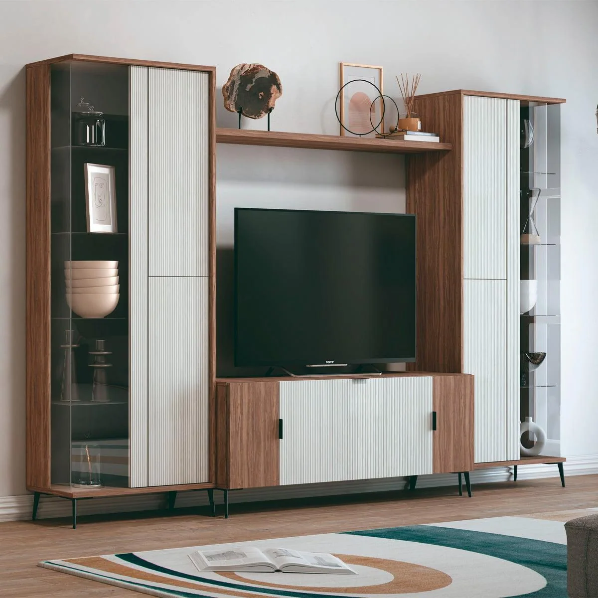 Ambiente de salón con muebles de almacenaje de Hogladih