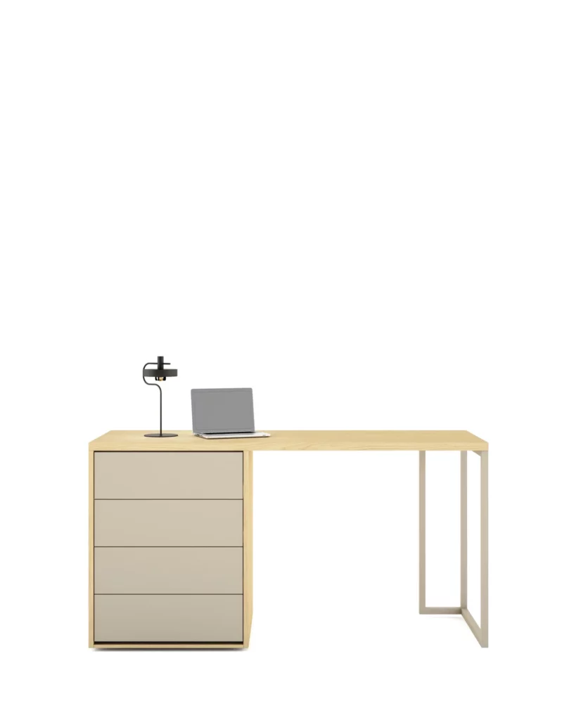 Escritorio - Zaya Izquierdo - con Patas Metalicas y 4 Cajones · Muebles Torga
