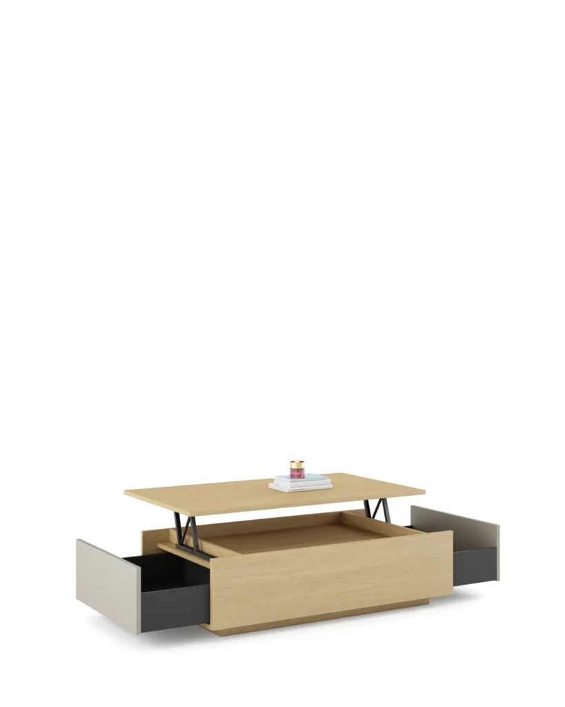 Mesa Centro - Leya - Elevable con Cajones · Muebles Torga