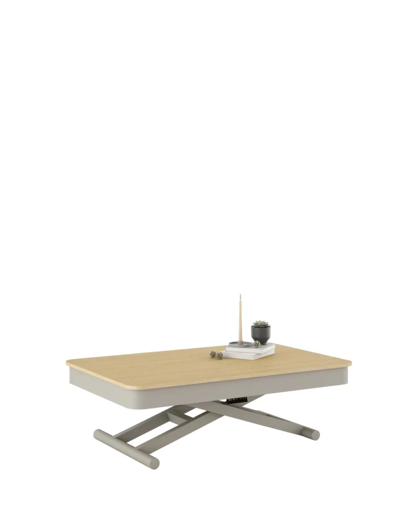 Mesa Convertible - Velvet - con Botonera Esquinas Redondeadas Faldon Metalico · Muebles Torga
