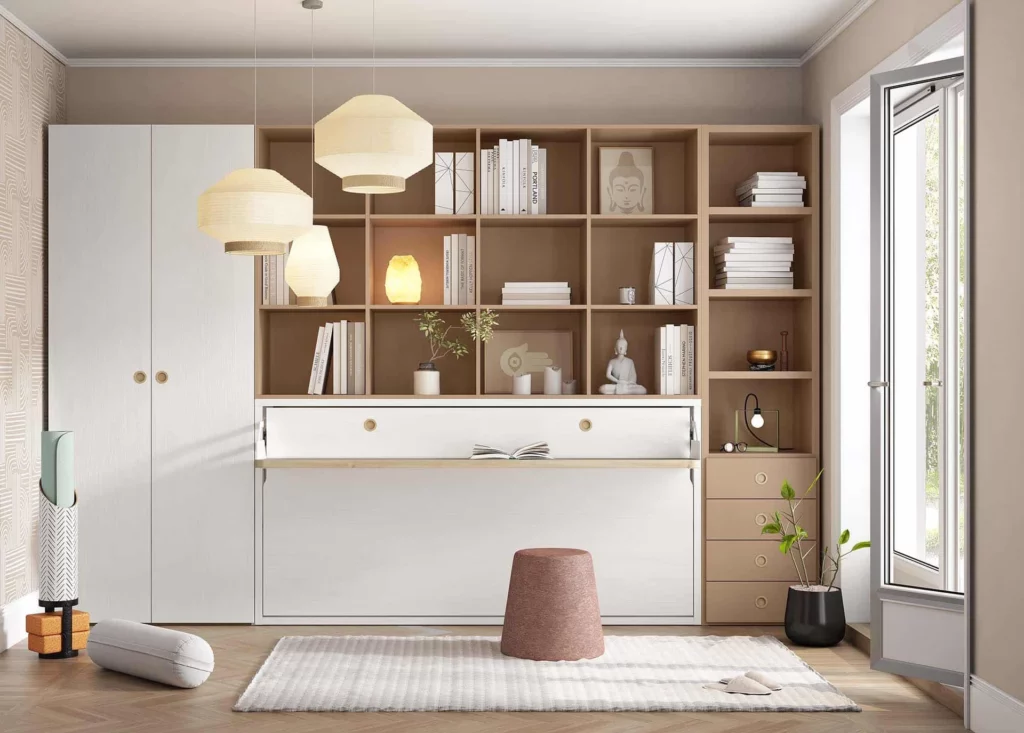 Cama abatible horizontal con escritorio · ROS