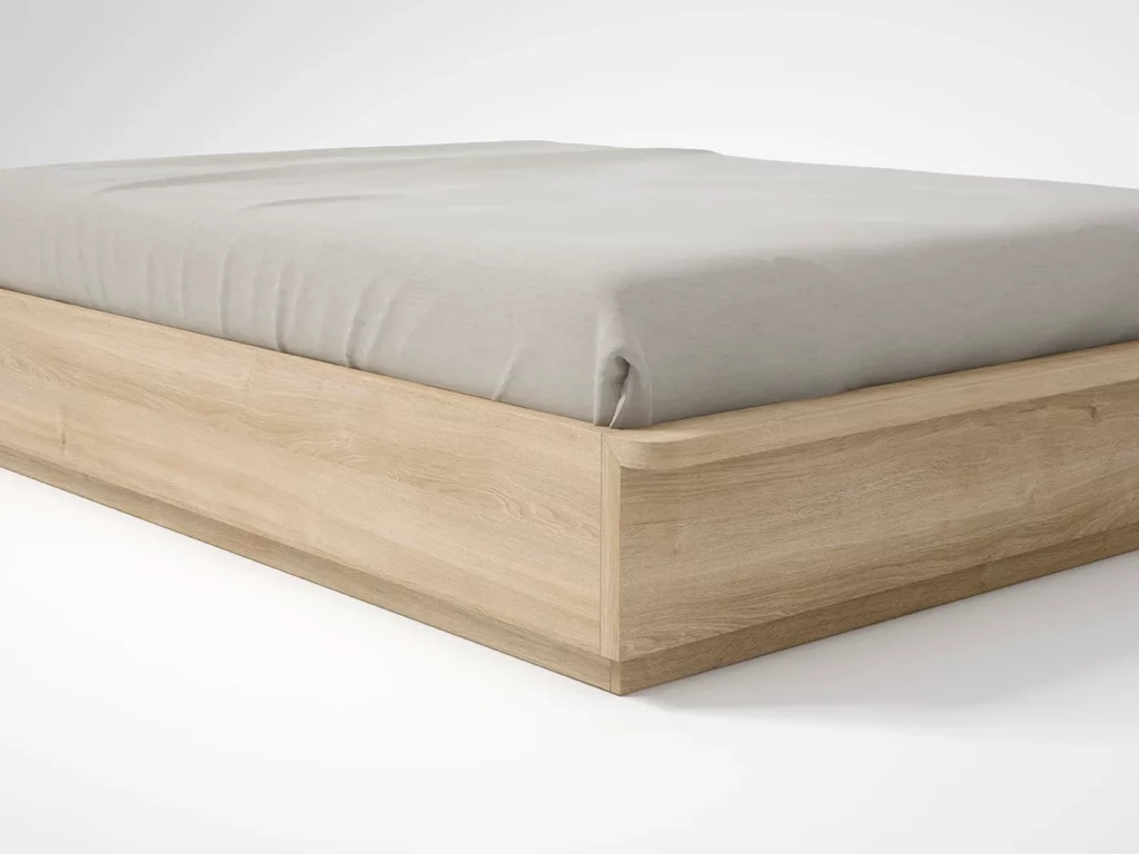 Cama canapé con zócalo y piecero curvo · ROS