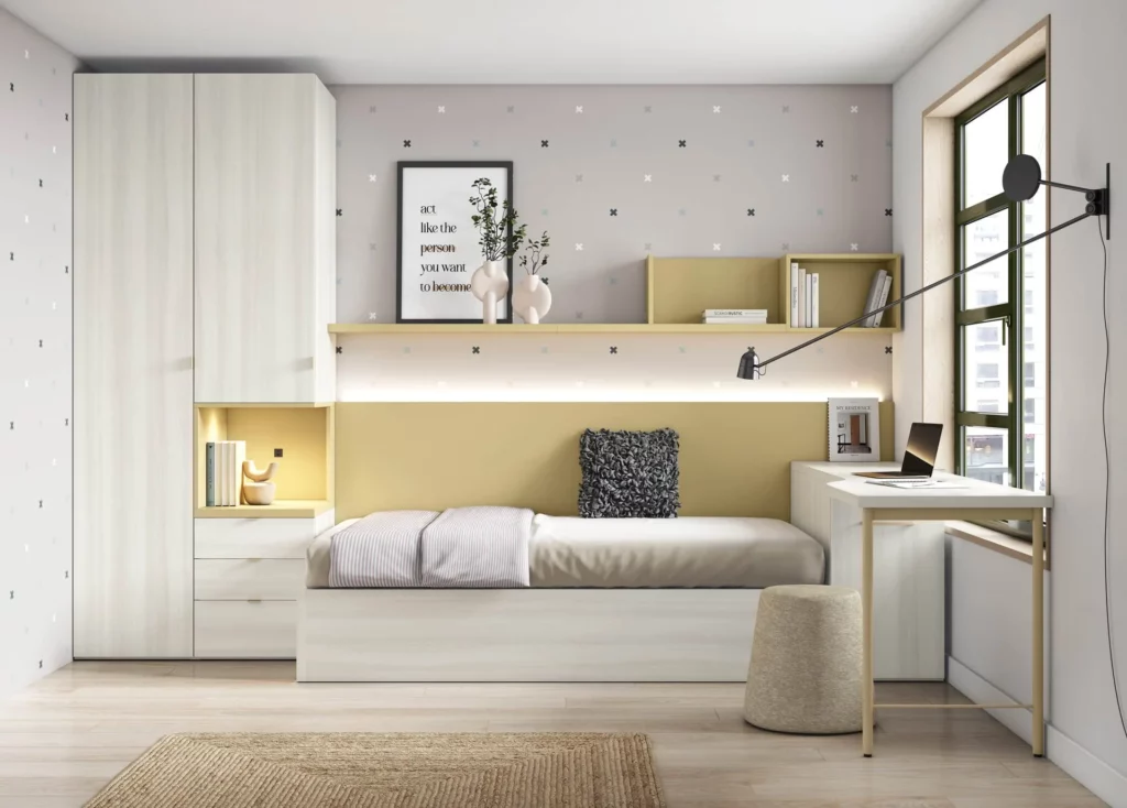 Cama canapé de 190×90 y cabecero con LED · ROS