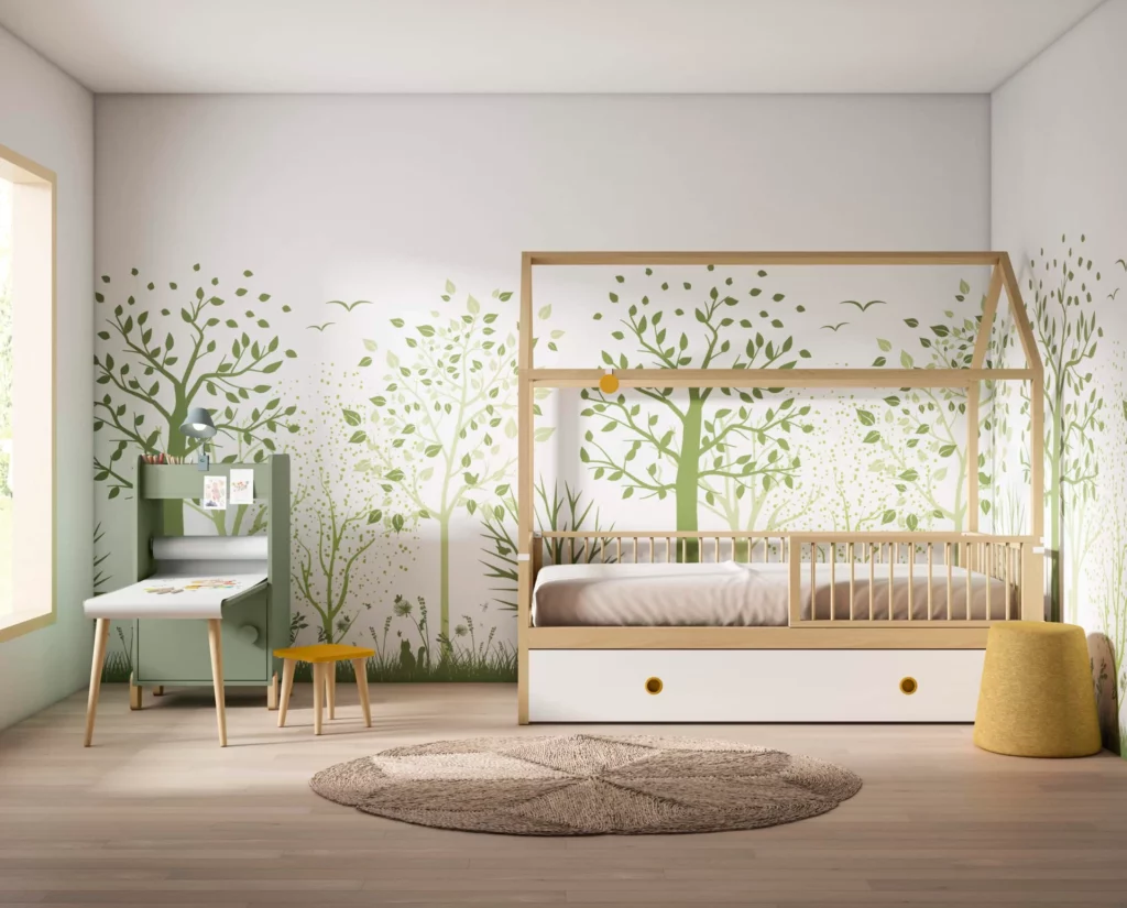 Cama casita con cama nido · ROS