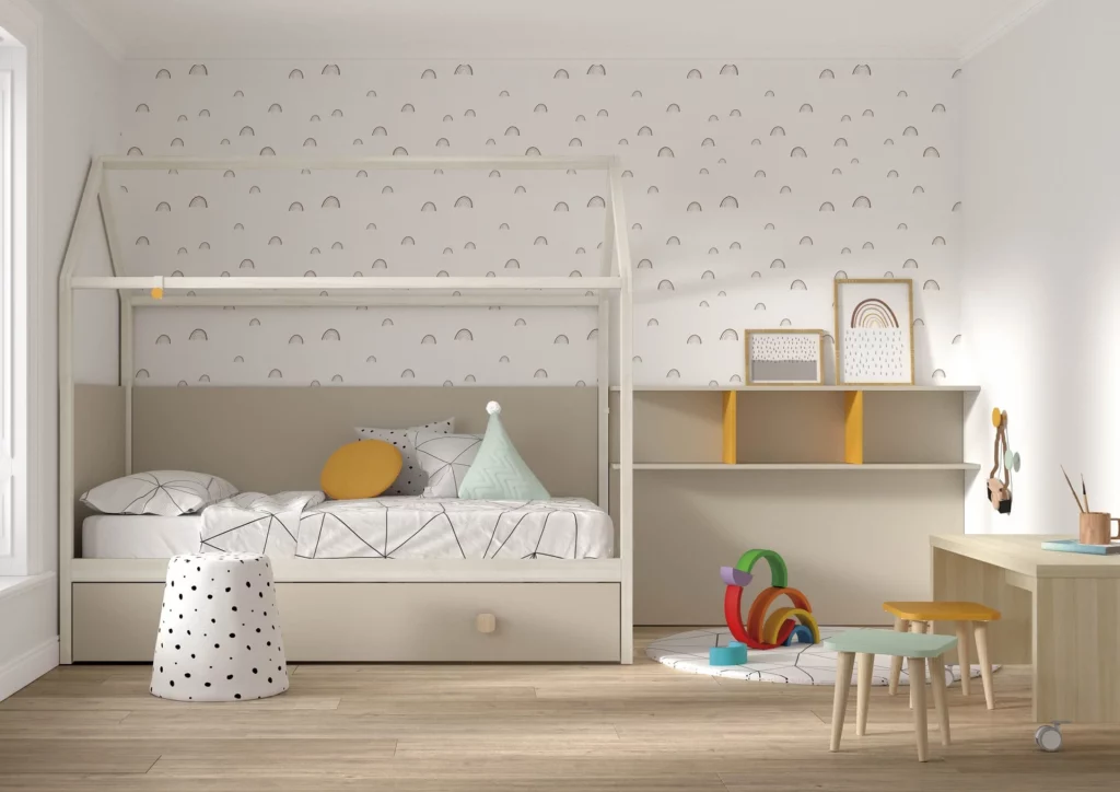 Cama casita con cama nido – Montessori · ROS
