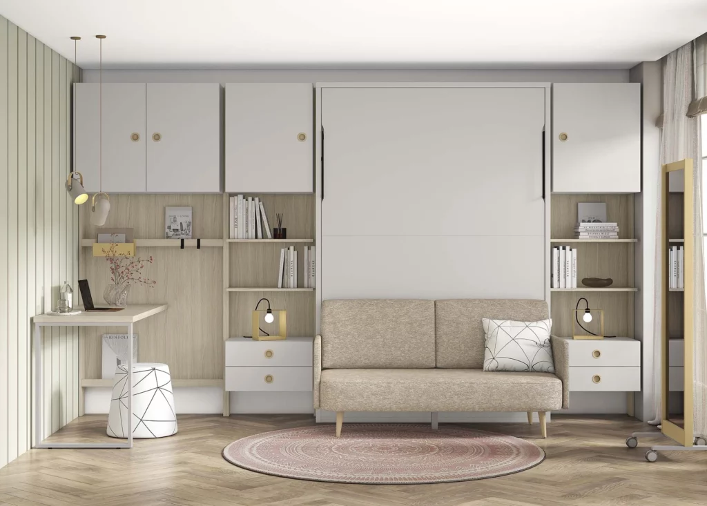 Cama plegable con sofá · ROS