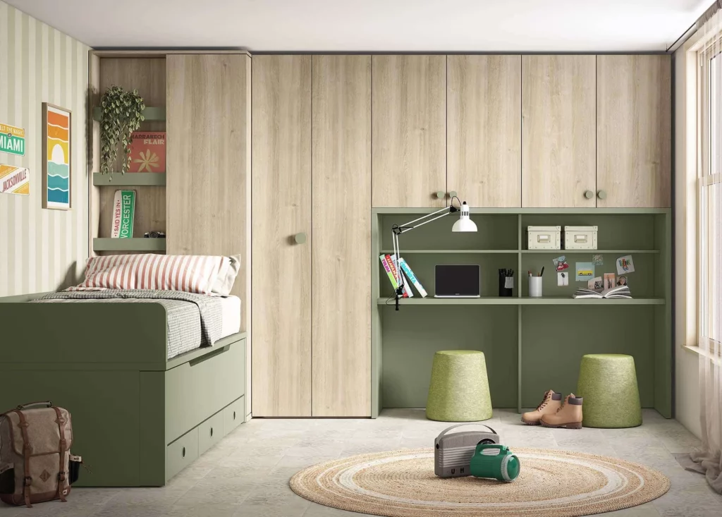 Dormitorio juvenil con cama nido gorpcore · ROS