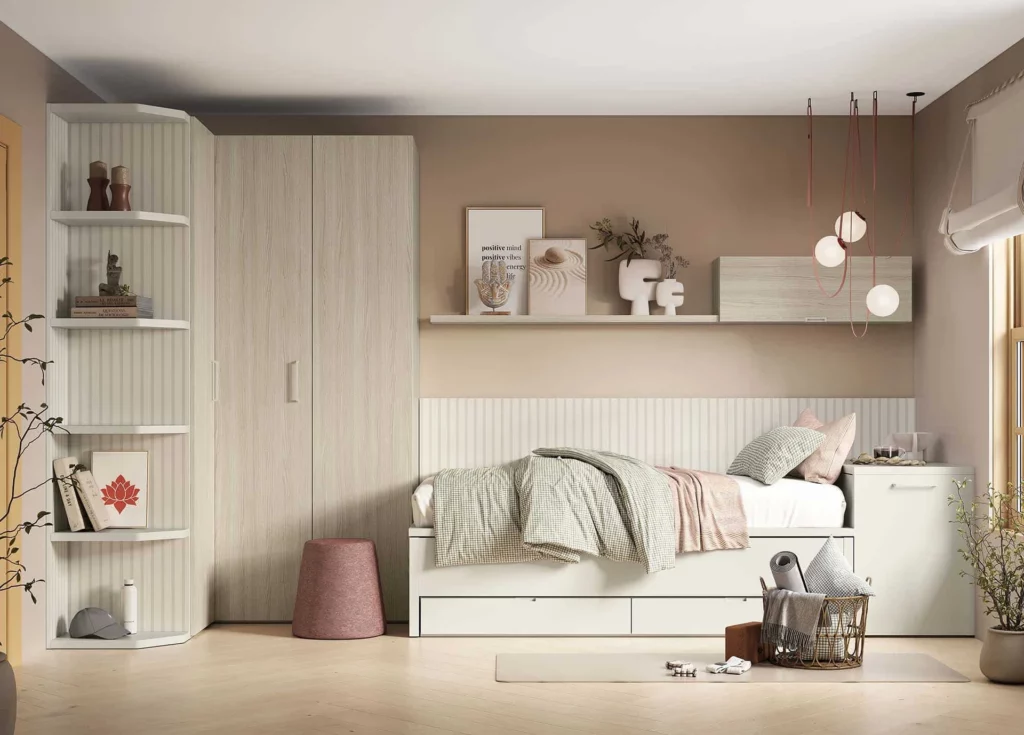 Dormitorio juvenil en tonos suaves · ROS