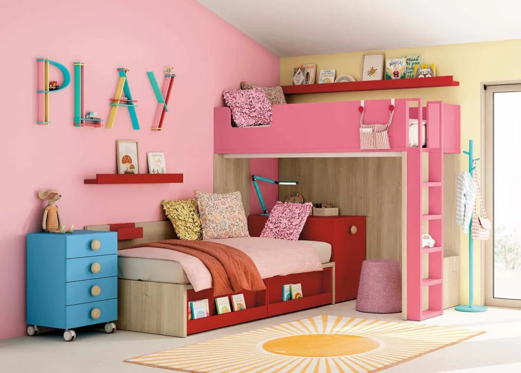 Habitación con litera infantil personalizada · ROS