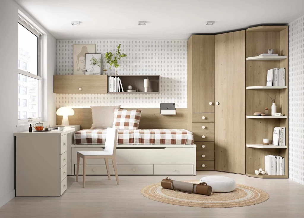 Habitación juvenil con acabados nórdicos · ROS